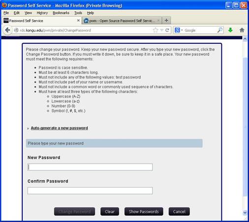Insert New Password